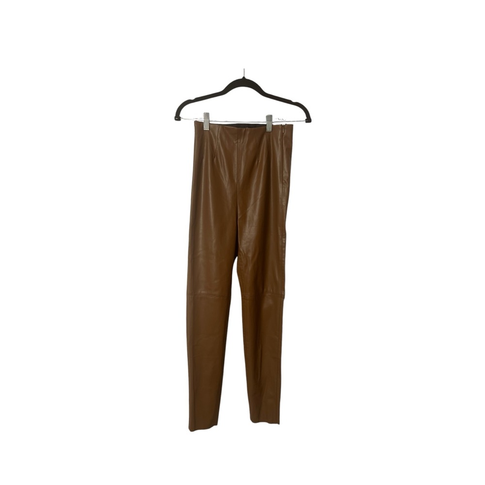 NWT! Brown Faux Leather Fleece Lined ZARA Hi-Rise Leggings